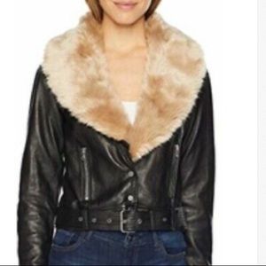 Paige Rizza Moto Black Leather Jacket size XS